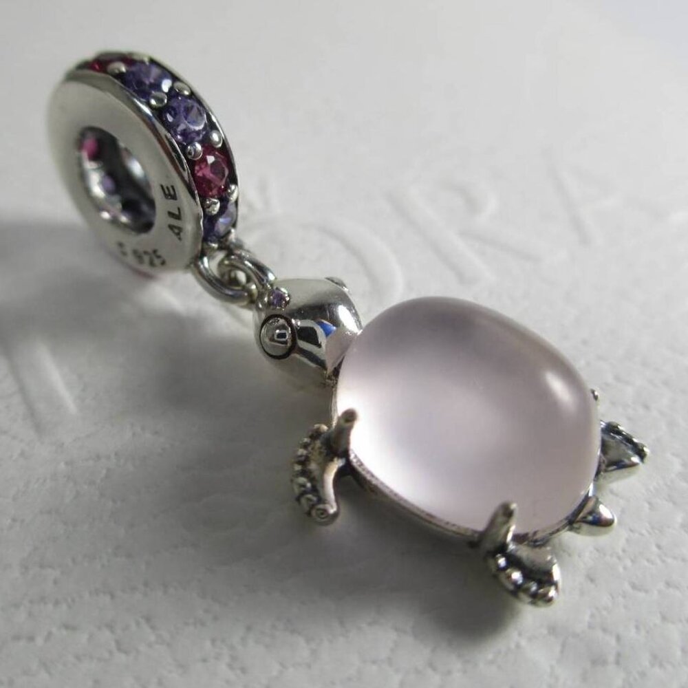 PANDORA 925 Ale Murano Glass Pink Sea Turtle Charm  Summer Beach Fun July 4th